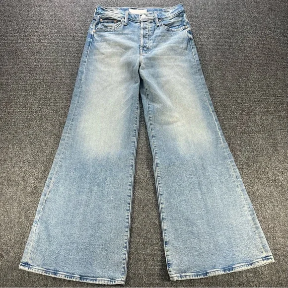 MOTHER Lil’ Tomcat Roller Sneak Jeans I Confess Wash Size 28 Wide Leg Flare - Picture 1 of 11